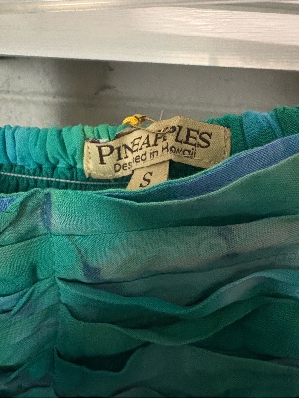 Strapless Teal & Aqua Maxi Dress - Picture 3 of 5